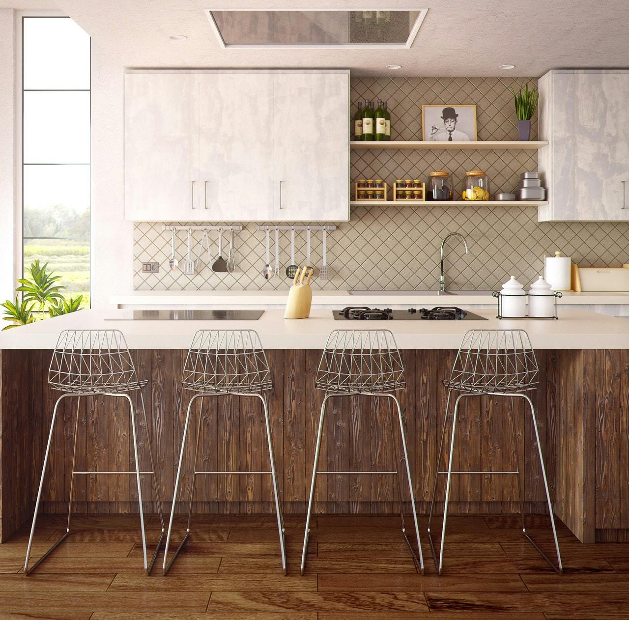  A modern minimalist kitchen neatly presented 